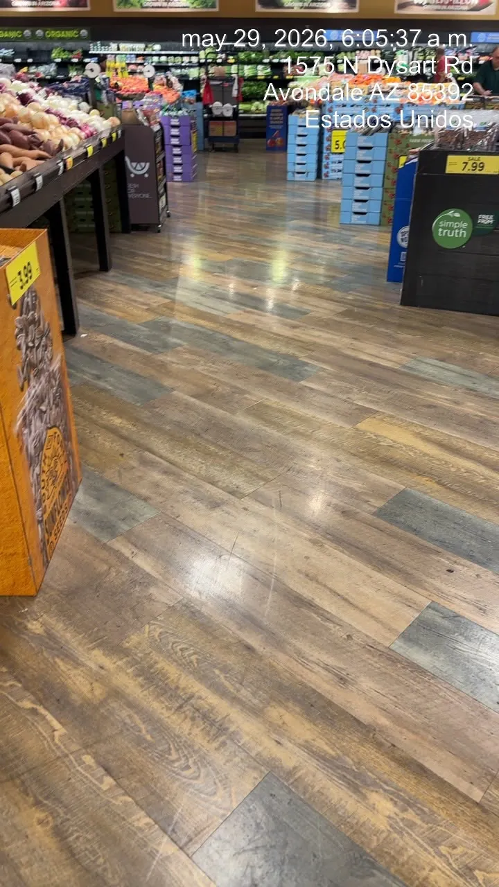 Wood-look flooring in a commercial space