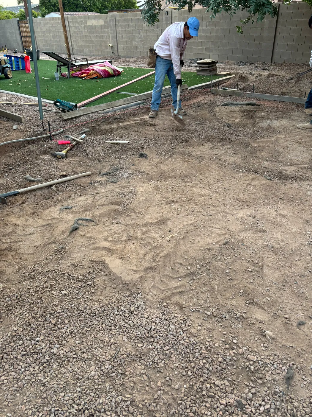 Backyard graded and prepared for landscaping